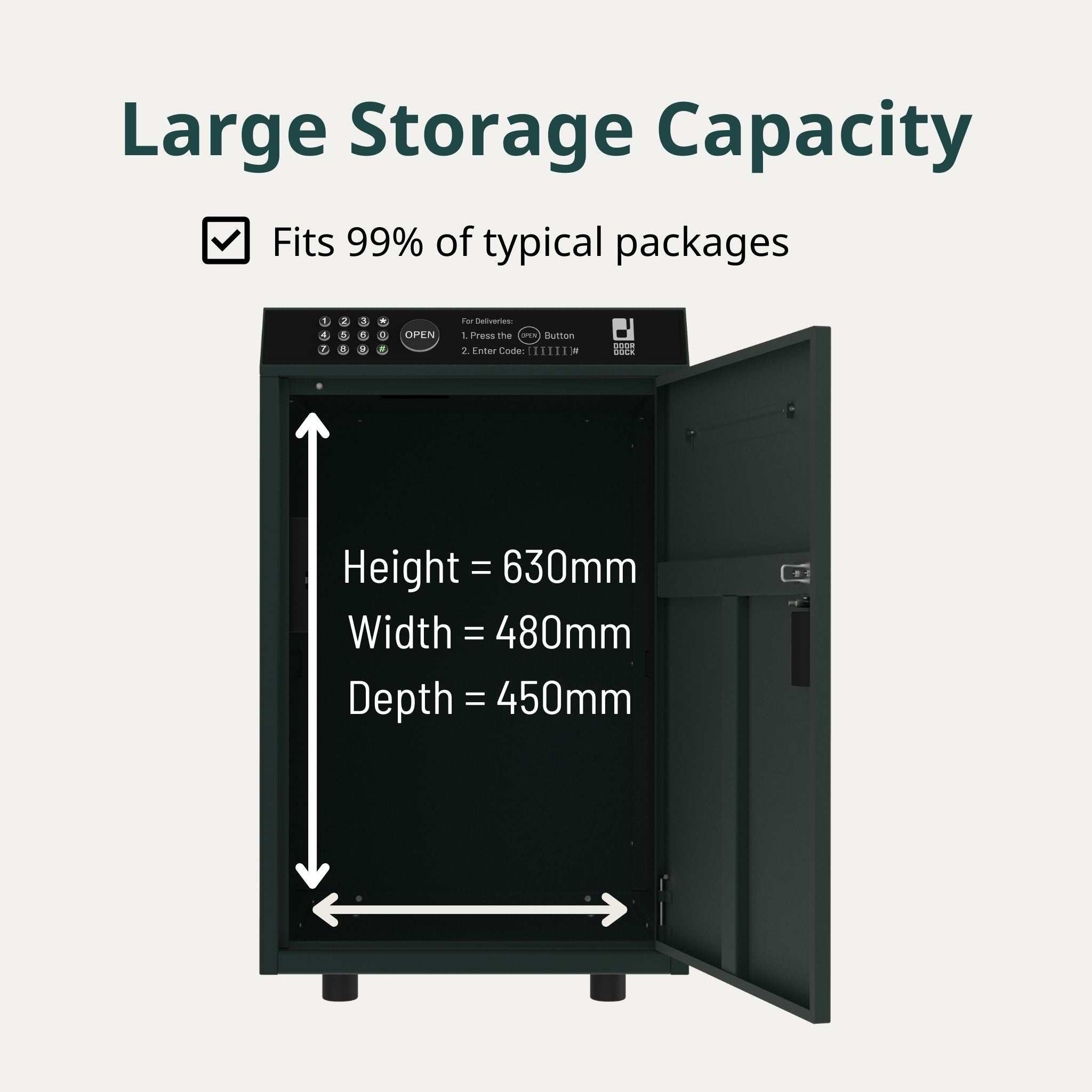 DOORDOCK - Smart Parcel Mailbox (Postal Green)