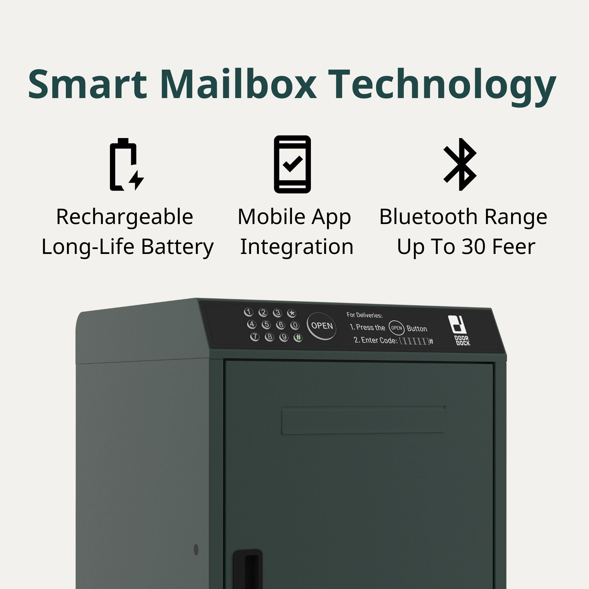 DOORDOCK - Smart Parcel Mailbox (Green)
