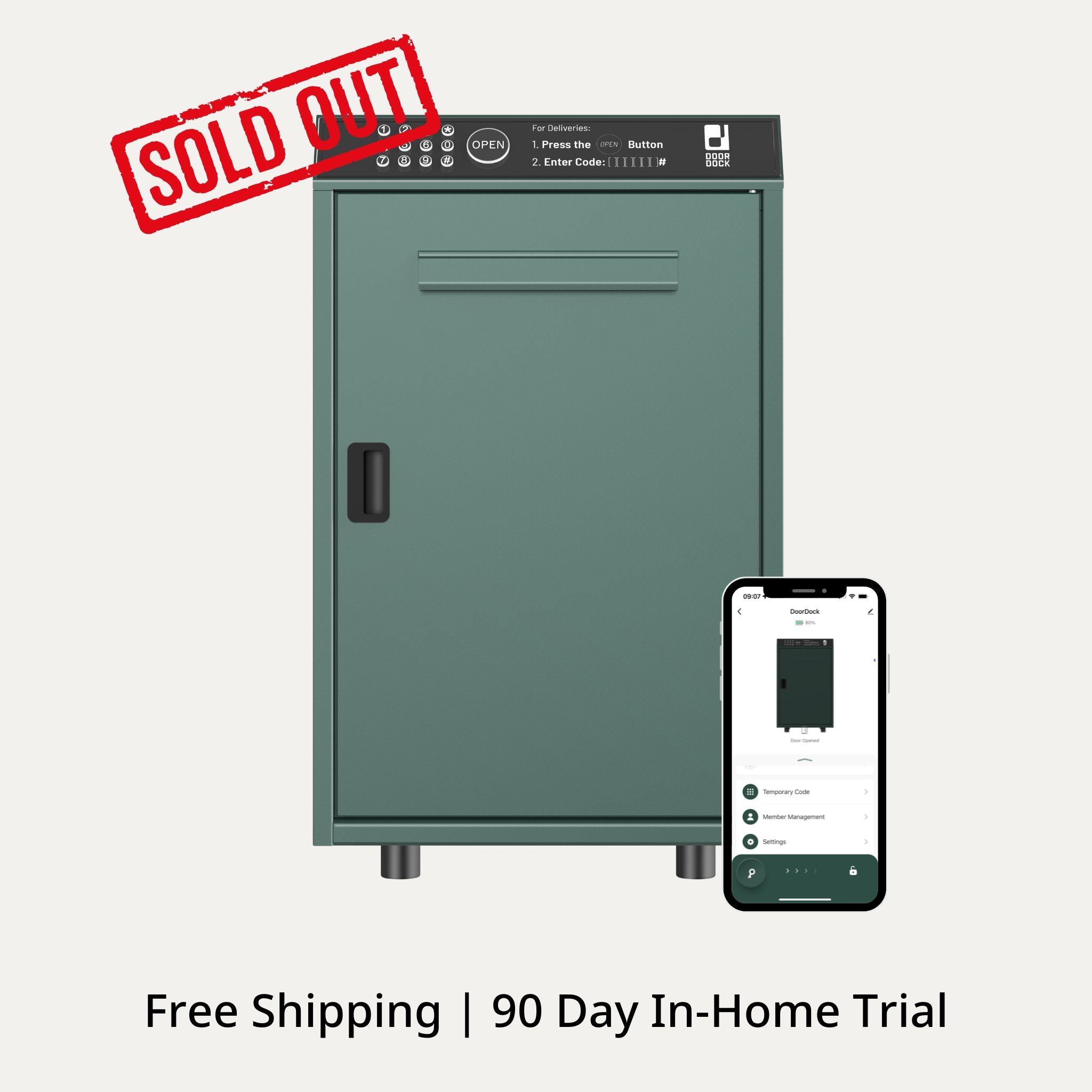 DOORDOCK - Smart Parcel Mailbox (Green)