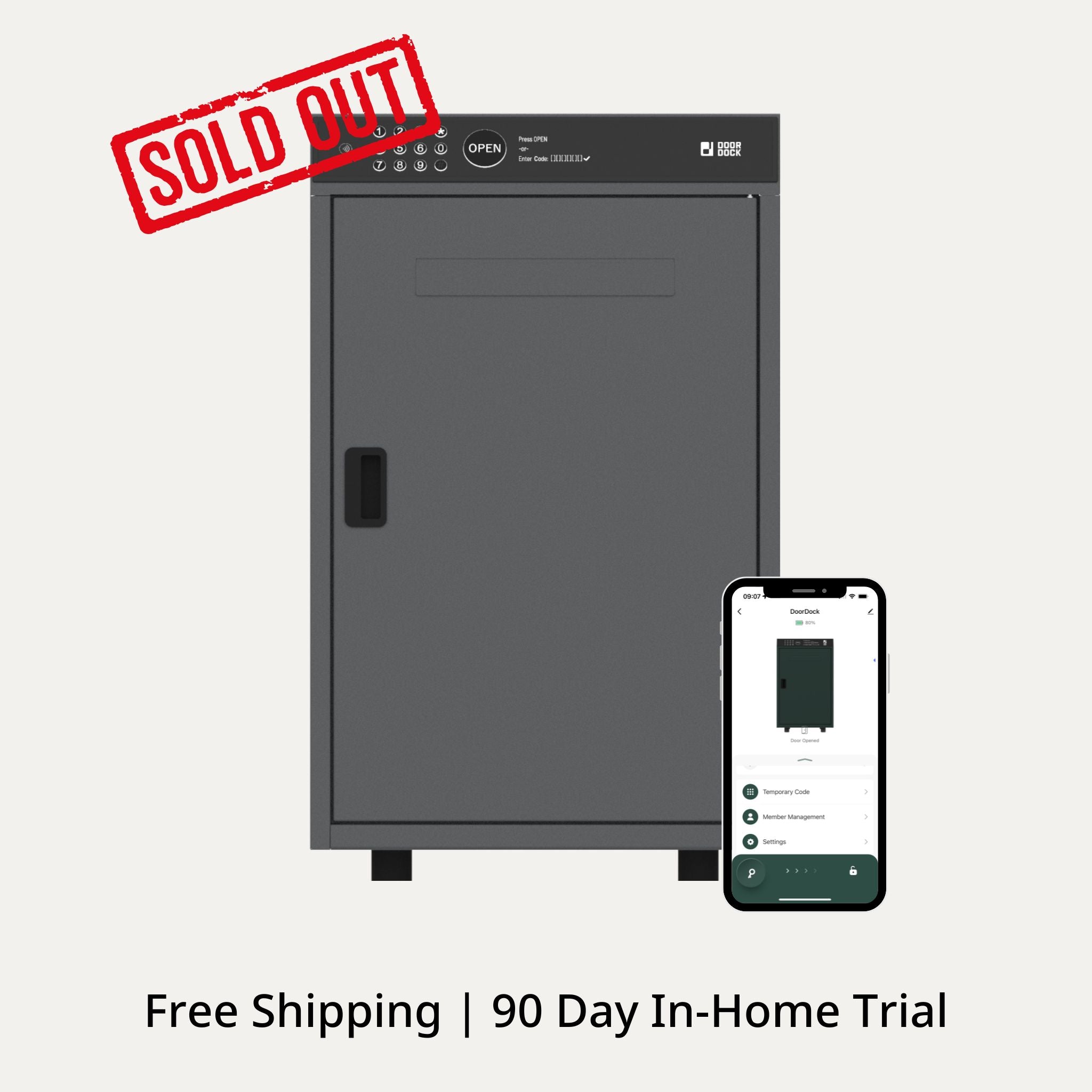 DOORDOCK - Smart Parcel Mailbox (Grey)